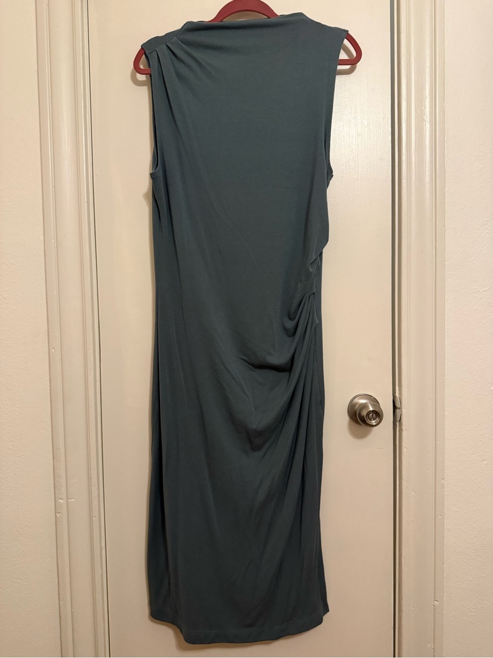 Banana Republic Sleeveless Teal Draped Midi Dress